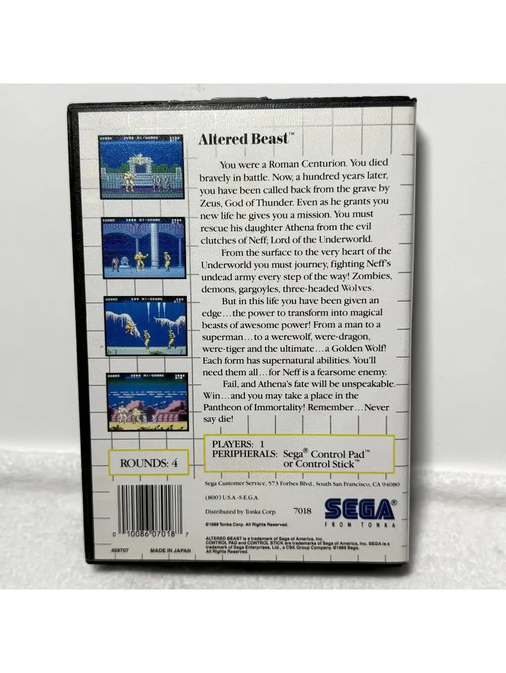 Altered Beast SEGA Arcade Game Mega Cartridge for Sega Master System 1988